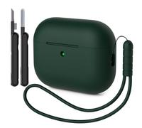 AOTUAO Case Compatible with AirPods Pro 3 Case Cover, Shockproof Drop Protection Scratch Resistant Silicone Case Cover for AirPods Pro 3rd Generation with Cleaner Kit and Lanyard, Forest Green