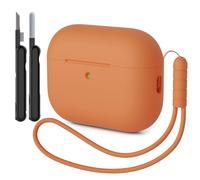 AOTUAO Case Compatible with AirPods Pro 3 Case Cover, Shockproof Drop Protection Scratch Resistant Silicone Case Cover for AirPods Pro 3rd Generation with Cleaner Kit and Lanyard, Orange