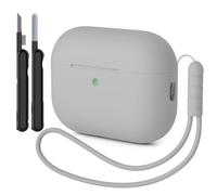 AOTUAO Case Compatible with AirPods Pro 3 Case Cover, Shockproof Drop Protection Scratch Resistant Silicone Case Cover for AirPods Pro 3rd Generation with Cleaner Kit and Lanyard, Grey