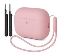 AOTUAO Case Compatible with AirPods Pro 3 Case Cover, Shockproof Drop Protection Scratch Resistant Silicone Case Cover for AirPods Pro 3rd Generation with Cleaner Kit and Lanyard, Pink