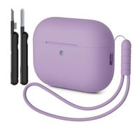 AOTUAO Case Compatible with AirPods Pro 3 Case Cover, Shockproof Drop Protection Scratch Resistant Silicone Case Cover for AirPods Pro 3rd Generation with Cleaner Kit and Lanyard, Lavender