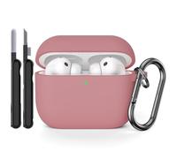 AOTUAO Case Compatible with AirPods Pro 3rd Generation Case Cover with Cleaner Kit, Shockproof Drop Protection Scratch Resistant Silicone Case Cover for AirPods Pro 3 2025 with Keychain, Bean Pink