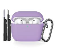 AOTUAO Case Compatible with AirPods Pro 3rd Generation Case Cover with Cleaner Kit, Shockproof Drop Protection Scratch Resistant Silicone Case Cover for AirPods Pro 3 2025 with Keychain, Light Purple