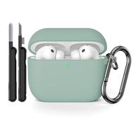 AOTUAO Case Compatible with AirPods Pro 3rd Generation Case Cover with Cleaner Kit, Shockproof Drop Protection Scratch Resistant Silicone Case Cover for AirPods Pro 3 2025 with Keychain, Cloud Grey