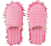 aotuo0608 1 Pair Mop Slippers Lazy Floor Foot Socks Quick Dust Polishing Cleaning Shoes Detachable Mopping Shoes for Women (Medium,Pink)