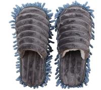 aotuo0608 1 Pair Mop Slippers Lazy Floor Foot Socks Quick Dust Polishing Cleaning Shoes Detachable Mopping Shoes for Women (Small,Grey)