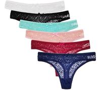 aotuo0608 Cotton Underwear for Women Breathable Lace Bikini Panties Low Rise Soft Stretch Cheeky Ladies Briefs 6 Pack (UK, Alpha, M, Regular, Regular, 6 Pack)