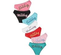 aotuo0608 Women's Knickers,7 Pack Women Knickers Cotton Underwear Ladies Panties Week Days Printed Briefs (UK, Numeric, 10, 14, Regular, Regular) Multicolour