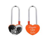 AOTXOXTOA Personalized Love Heart Lock Engraving Photo Custom Picture Lover Aluminum Memorial Name Date Anniversary Valentine Bridge Padlock Him & Her Gift