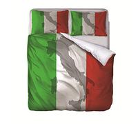 AOUAURO Double Duvet Cover Set Italian flag Bedding Set with Zipper Closure Microfiber Bedding Quilt Cover 2 Pillowcases for Children Kids Teens Adults 200x200cm 3D Printed 3PCS Set