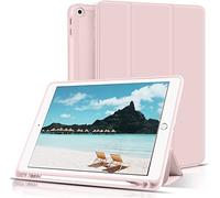aoub Case for iPad 6th Generation 2018/iPad 5th Generation 2017 9.7 inch, Case with Pencil Holder for iPad 6/5 Gen, Soft Silicone Protective Cover, Auto Sleep/Wake, Pink