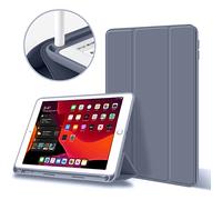 aoub Case for iPad 9th Generation/iPad 8th Generation/iPad 7th Gen, Case with Pencil Holder for iPad 9/8/ 7 Gen 2021/2020/2019 10.2 inch, Auto Wake/Sleep, Soft Silicone Cover, Purple