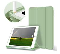 aoub Case for iPad 9th Generation/iPad 8th Generation/iPad 7th Gen, Case with Pencil Holder for iPad 9/8/ 7 Gen 2021/2020/2019 10.2 inch, Auto Wake/Sleep, Soft Silicone Cover, Light Green