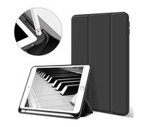 aoub Case for iPad 9th Generation/iPad 8th Generation/iPad 7th Gen, Case with Pencil Holder for iPad 9/8/ 7 Gen 2021/2020/2019 10.2 inch, Auto Wake/Sleep, Soft Silicone Cover, Black