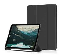 aoub Case for iPad Air 11 Inch M3(2025)/M2(2024) 7th/6th Generation, Case with Holder for iPad Air 5th / 4th Gen 2022/2020 10.9 inch, Supports Pencil Charging, Auto Sleep/Wake, Black