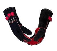 AOUCHI 662℉ Leather Welding BBQ Gloves for Man Women, Medium Long Sleeve Work Heat Resistant Fire Gloves Oven Mitts for Tig Mig Stick Fireplace Animal Handling, Wood Stove Tools