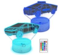AOUGO 3D Car Night Light for Kids, Cybertruck Night Lights 2 Pack Style, 16 Color LED Ambient Lighting, Remote & Touch Control, Blink Mode & 6 Adjustable Brightness Levels, Bedroom Decor