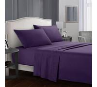 AOUHMN 3/4 Piece Quilted Bedspread, Lightweight Double/Single Blanket with 2 Pillowcases Cotton Elegant Solid Color Quilt Woven Workmanship for Bedroom or Hotel,Purple,M 4PCS