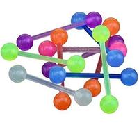 aoukoslt 20Pcs Colorful Flexible Silicone Tongue Nipple Stud Bar Ring Barbell Piercing Body Jewelry Piercing Jewelry, Barbells