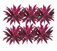 Aoukp 2PCS Large Realistic Artificial Boston Fern & Dragon's Blood Tree, Plants, with Vibrant Pink & Purple Faux Foliage, Outdoor Fake Plants for Garden, Patio, Wedding, Balcony (6 Pcs)