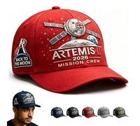 Aoukp Artemis II Lunar Mission Commemorative Cap, Adjustable Space Exploration Hat for Women & Men (Red)