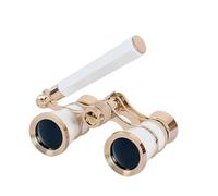 AouloveS Opera Glasses Binoculars 3 X 25 Compact and Lightweight with Built-in Foldable Theater Glasses, Adjustable Handle for Adults Kids Women in Music Concerts and Opera Houses (White)
