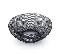 Aoun Double Metal Wire Fruit Basket Decorative Bowl, Modern Cute Fruit Bowl Basket for Kitchen Countertop, Vegetables Serving Bowls Basket Stylish Rack for Banana, Fresh Veggie, Orange, Eggs (Black)