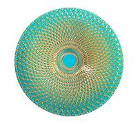 Aoun Extra Large Glass Charger Plates 13 Inch, Simple Home Glass Dessert Plates, Elegant Home Glass Color Bread & Butter Plates, Modern Design Glass Plate Tabletop Lead Free Glass Fruit Plate (Green)