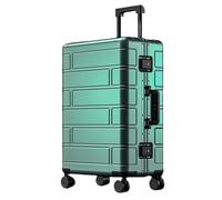 Aoun Hard Cabin Suitcase Hand Luggage On Wheels Full Aluminum Trolley Metal Suitcase with Lock, Hard Hand Luggage Luggage Aluminum Luggage Luggage for Business Travel, Green, 51CM-44L, Modern