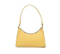Aoun Women Classic Retro Handbags Clutch Fashion Crocodile Pattern Vegan Leather Shoulder Bag Underarm Bag Totes (Yellow)