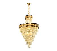 Aouoeeo Chandelier - Crystal Chandelier Light Duplex Building Villa Hollow Jump Living Room Large Modern Staircase Light Hotel Project Crystal