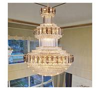 Aouoeeo Chandelier - Crystal Chandelier Postmodern Duplex Building Crystal Villa Hollow Living Room Light Building Middle Floor LED Long Stair Light