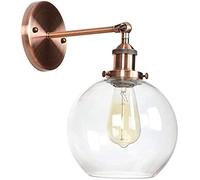 Aouoeeo Industrial Light Fixture Glass Shade Modern Wall Sconce for Bedroom Lobby Modern Wall Sconce Single Decoration Globe Shape Lighting - Copper