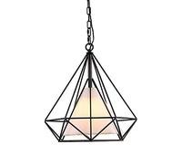 Aouoeeo Industrial Vintage Cage Pendant Light E27 Diamond Birdcage Chandelier Rustic Retro Loft Pyramid Hemp Rope Hanging Lamp Classic Cloth Art Pyramid Cafe