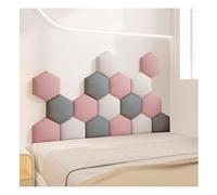 Aouoeeo Kids Anti-collision Wall Padding Decoration Self-adhesive Fabric Headboard Panel Cushion Hexagon 3D Padded Panels For Bedroom Playroom