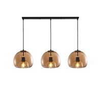 Aouoeeo LED Chandeliers - Modern Hanging Pendant Lamp with Smoke Grey Colour Glass Shade - Ceiling Light Fixture Height Adjustable Suspension Wire Lights For