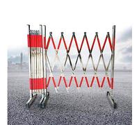 Aouoeeo Movable Folding Fence, Stainless Steel Telescopic Security Gate Flexible Expanding Fence Gate Industrial Expandable Metal Barricade Road Construction