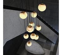 Aouoeeo New Chinese Style Simple Duplex Building - Rotating Staircase - Lighting Fixtures - Large Living Room - Marble - Boutique Decoration Long Line