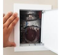 Aouoeeo Small Plumbing Access Panel Metal White, Walls & Ceilings Access Door Push to Open Inspection Hatch, Service Shaft Wall Hole Cover Plate Attic Hatch