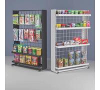 Aouoeeo Vegetable rack, Black Hanging Snack Fruit Vegetable Organizer Basket - Commercial Pharmacy Steel Storage Rack 27-35 Inch Tall Easy Setup