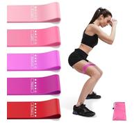 Aouplry Resistance Bands, Exercise Bands Resistance Bands Set With 5 Resistance Levels, Skin-Friendly Workout Bands for Indoor Fitness, Leg Strength Training, Rehab, Gym,Yoga (Pink)