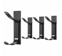 Aouplry Self Adhesive Hooks,Sturdy Metal Door Hooks with A Load of 6kg,No Nail Coat Hooks Behind The Door,Hooks for Hanging Towels,Coats,Keys and Bags in The Living Room,Kitchen and Bathroom,4 Pack