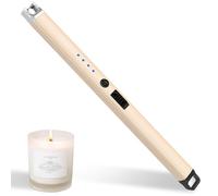 Aouply Candle Lighter, Rechargeable USB Electric Lighter, Windproof Flameless, LED Display, Battery Indicator for BBQ, Grill, Camping, Fireplace, Stove, Parties(Champagne Gold)