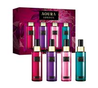 AOURA LONDON Collection Womens Body Mist Gift Set, with Midnight Passion, Love Rush, Pretty Woman, & Paradise Bliss, Fragrance Spray Set (4x60ml)