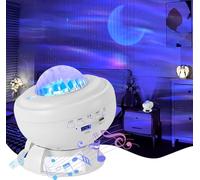 Aourow Starry Sky Projector, LED Aurora Borealis Lamp with Bluetooth Music Player and 8 Realistic Animations, Star Projector for Bedroom, Birthday Gifts, New Year