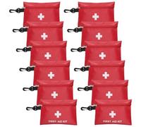 AOUTACC 12pcs Mini First Aid Kit Empty Bag with Hooks (Bag Only) | Travel Empty First Aid Kit Pouch for Emergency at Home, Office, Car, Outdoors, Boat, Camping, Hiking