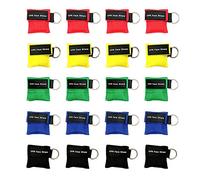 AOUTACC 20pcs CPR Face Shield Mask, Keychain Mask Disposable Emergency Kit CPR Face Shields Pocket Mask for First Aid Cardiac Resuscitation Training (20 Pack)