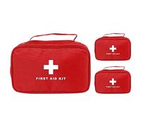 AOUTACC 3Pcs First Aid Bag Empty, Waterproof Durable First Aid Kit Bag Empty with Zippered,First Responder Storage Medicine Emergency Bag for Home Office Kitchen Outdoor Travel Camping Activities-Red