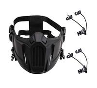 AOUTACC Airsoft Half Face Masks, Creative Half Face Protective Masks Outdoor Game Costume Sports Masks for Adult Men Women CS Hunting Paintball Shooting (Black)