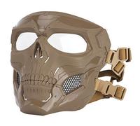 AOUTACC Airsoft Skull Mask,Adjustable Tactical Full Face Protective Masks for Cs Paintball Wargame Halloween Cosplay Costume Party (Brown)